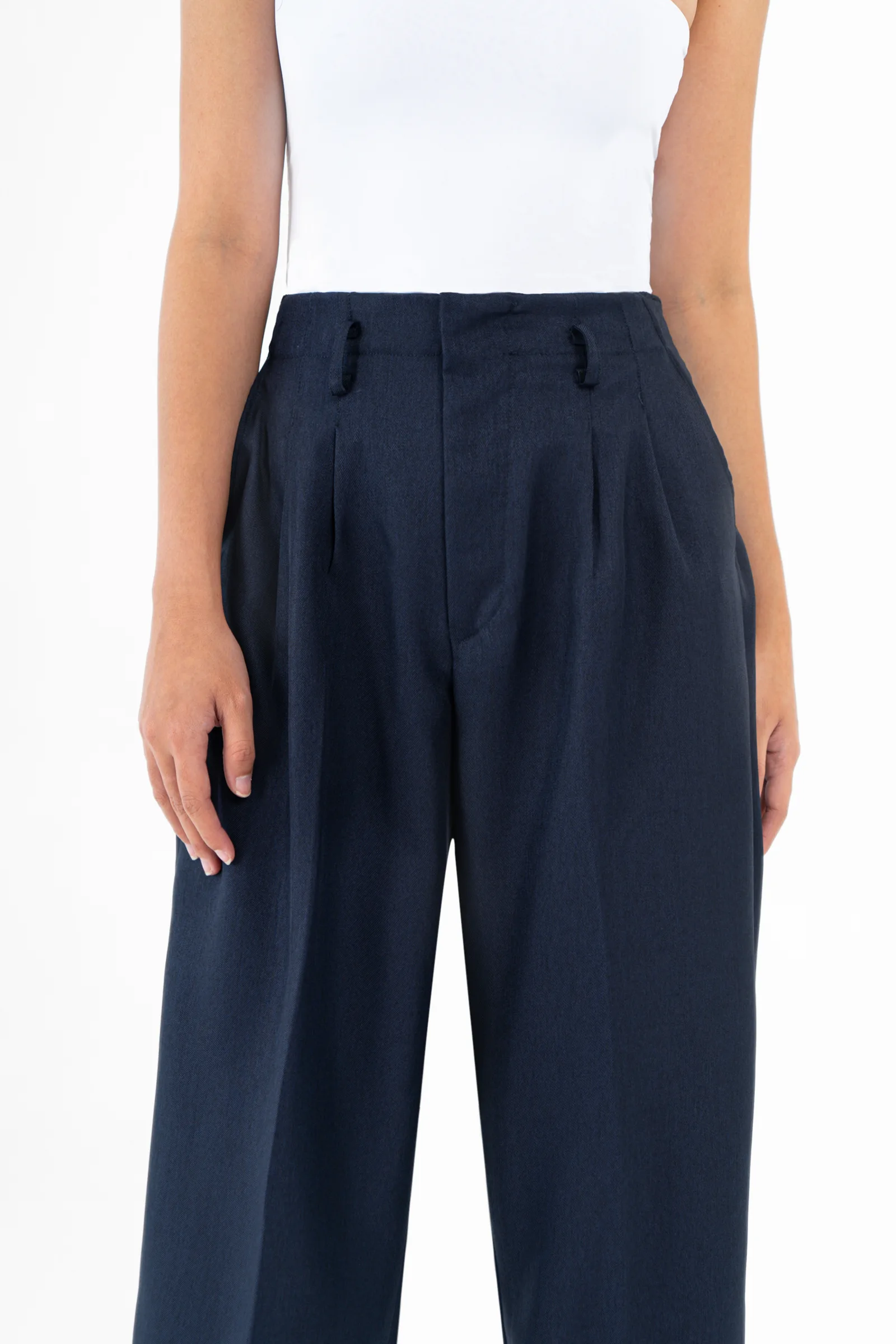 Navy Sally Women Solid Pant, photo 2 of 5