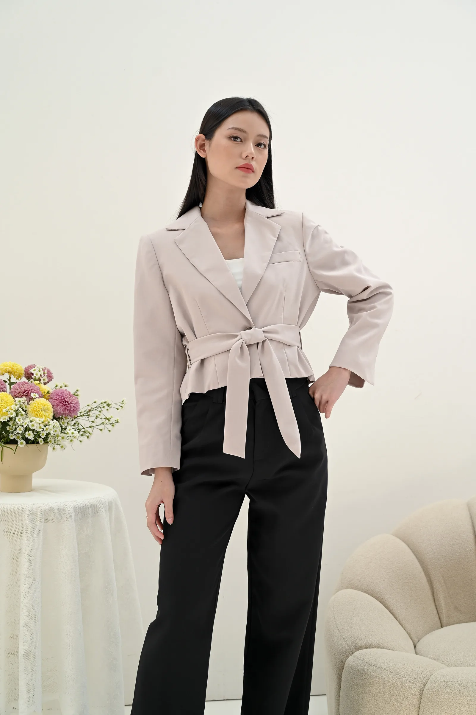 Cream Charlotte Blazer, photo 3 of 5