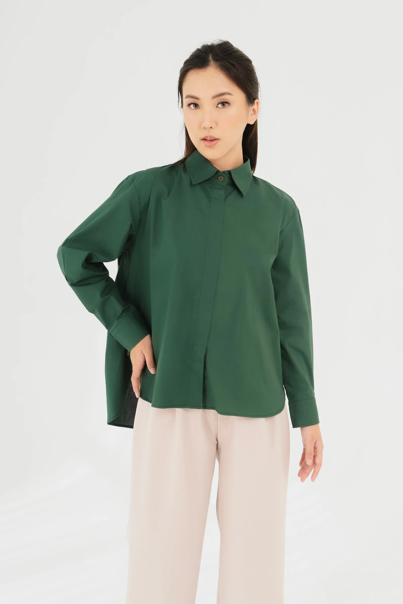 Green Mela Poplin Shirt, photo 2 of 3