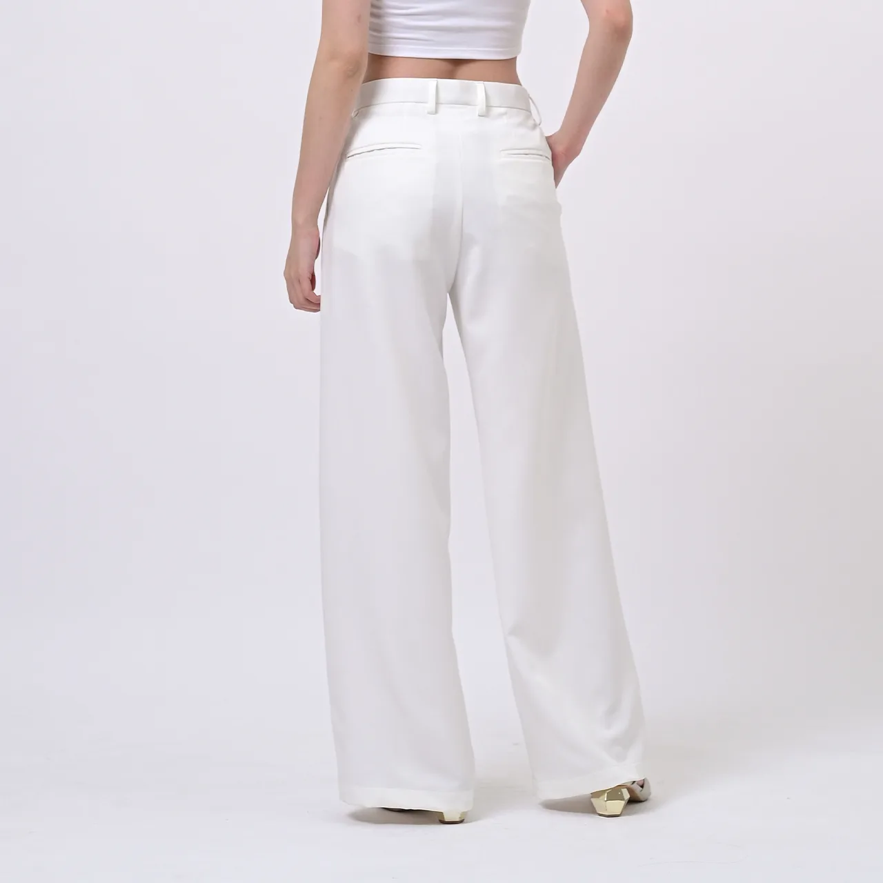 White Loose Highwaist City Pant, photo 4 of 6