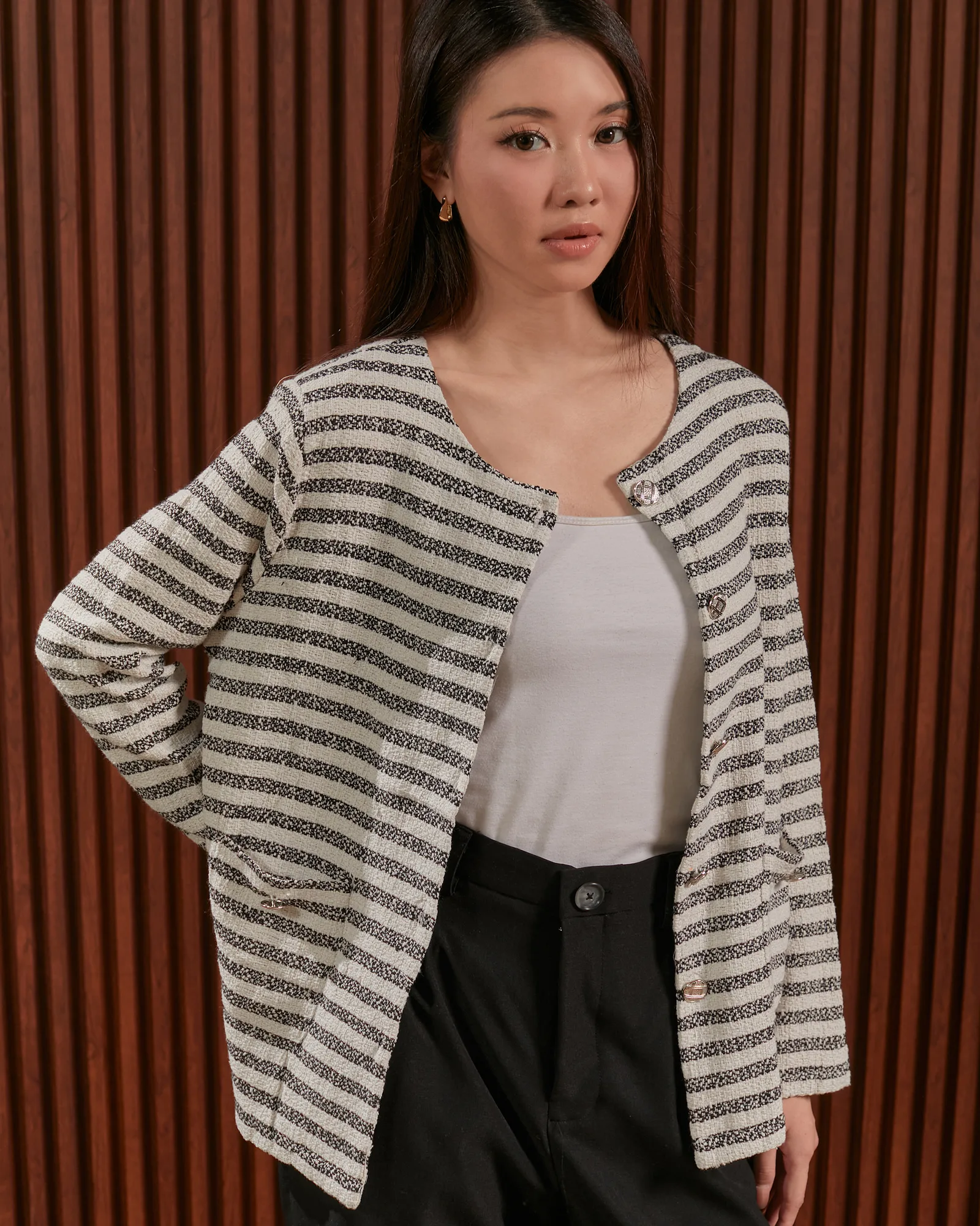 Grey White Eyra Cardigan, photo 3 of 7