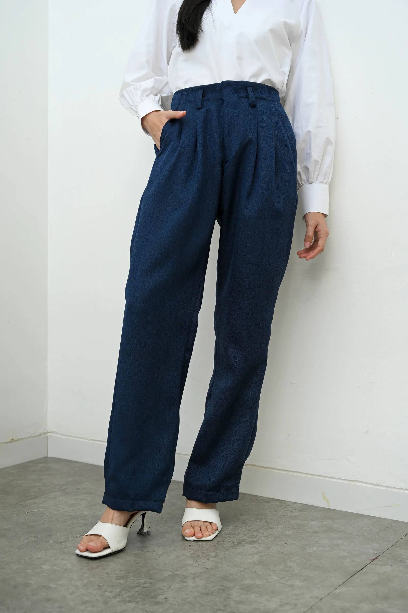 Navy Naomi Solid Pant, photo 2 of 6