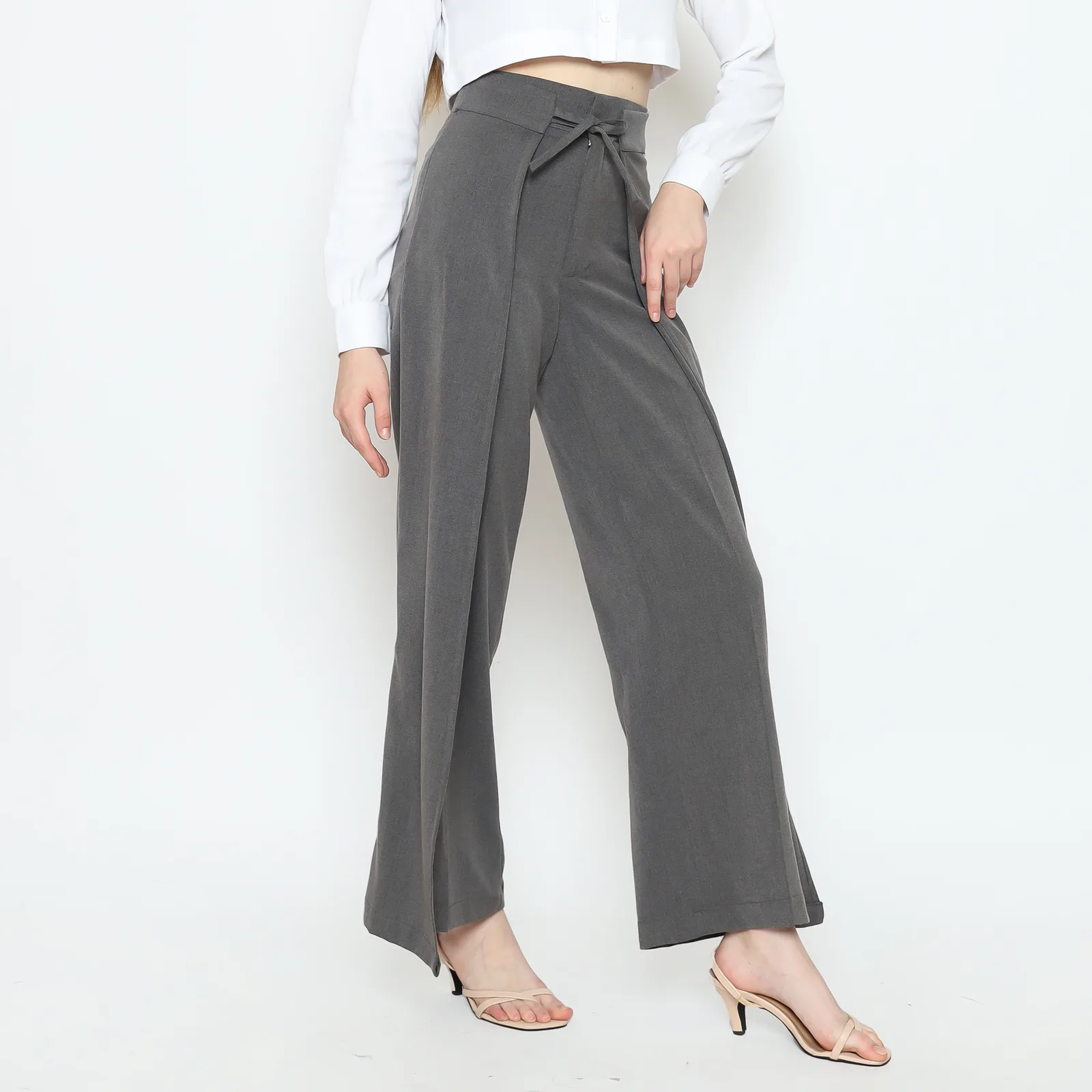 Dark Grey Miranda Women Solid Pant, photo 4 of 5