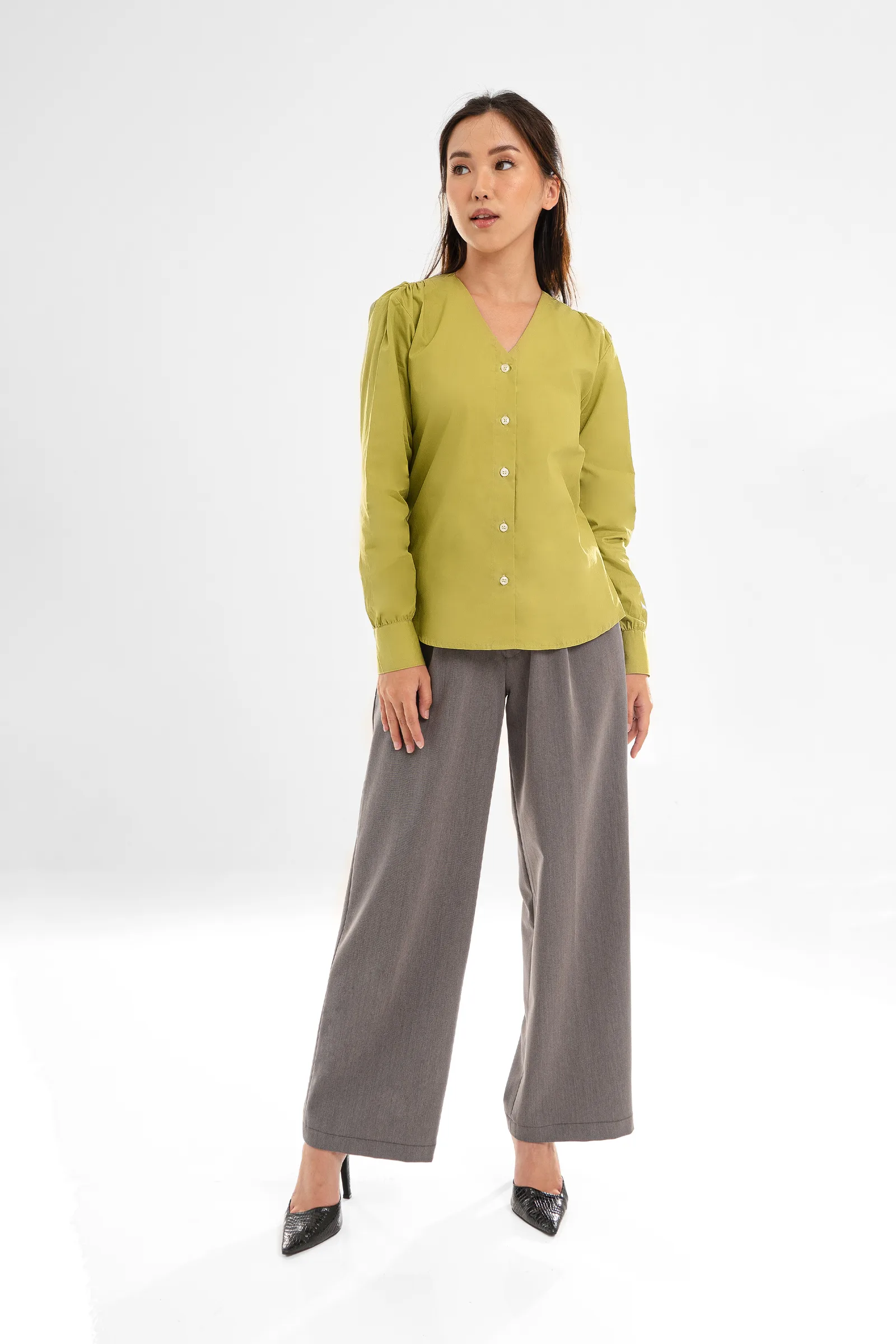 Lime Kiya Poplin Shirt, photo 2 of 5