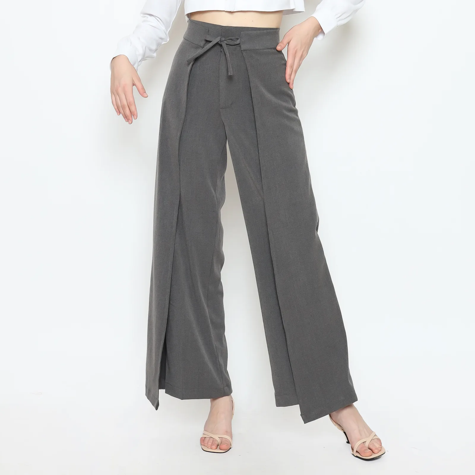 Dark Grey Miranda Women Solid Pant, photo 3 of 5