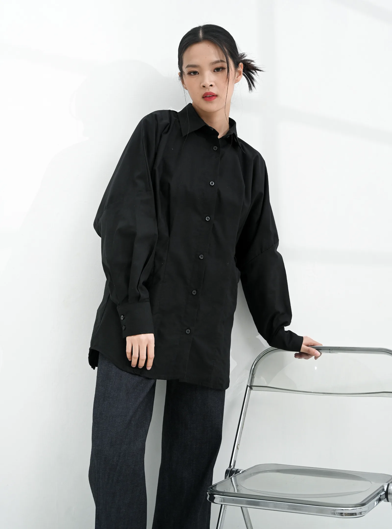 Black Amelia Oxford Shirt, photo 2 of 6
