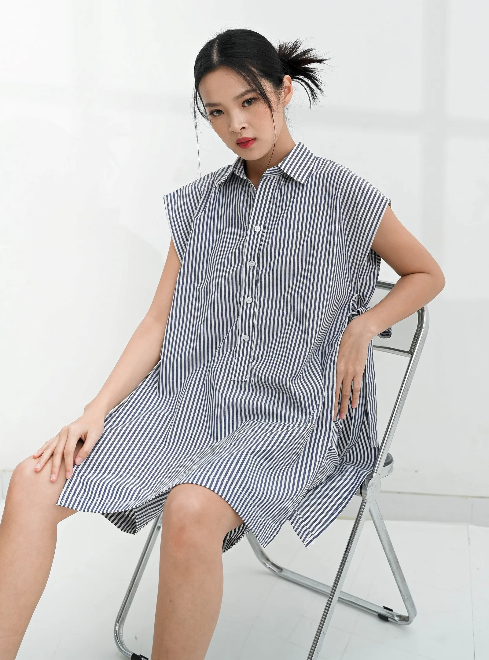 Navy Elona Stripe Outer, photo 6 of 7