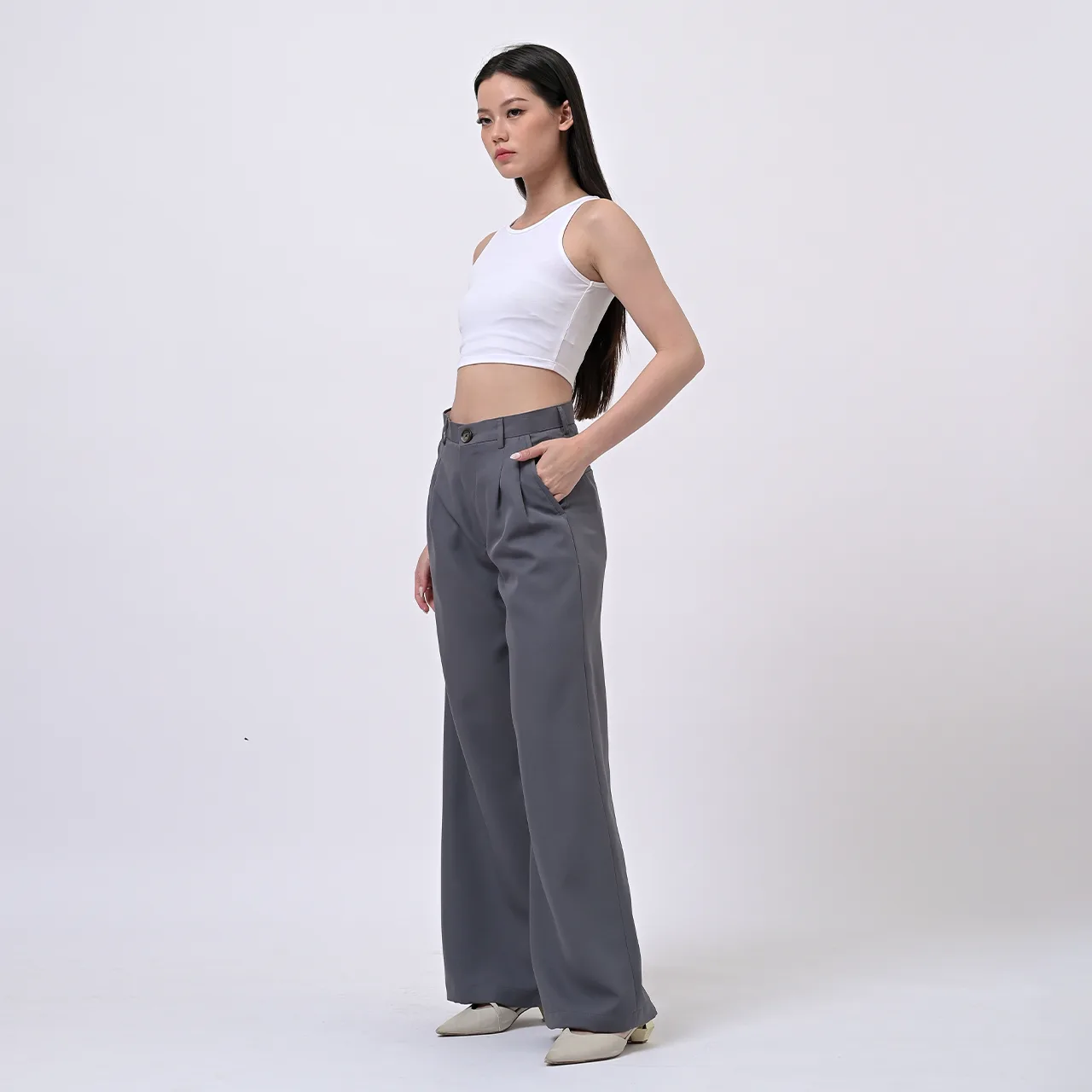 Grey Loose Highwaist City Pant, photo 2 of 6