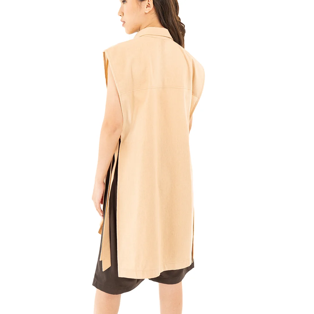 Cream Elona Linen Outer, photo 3 of 4