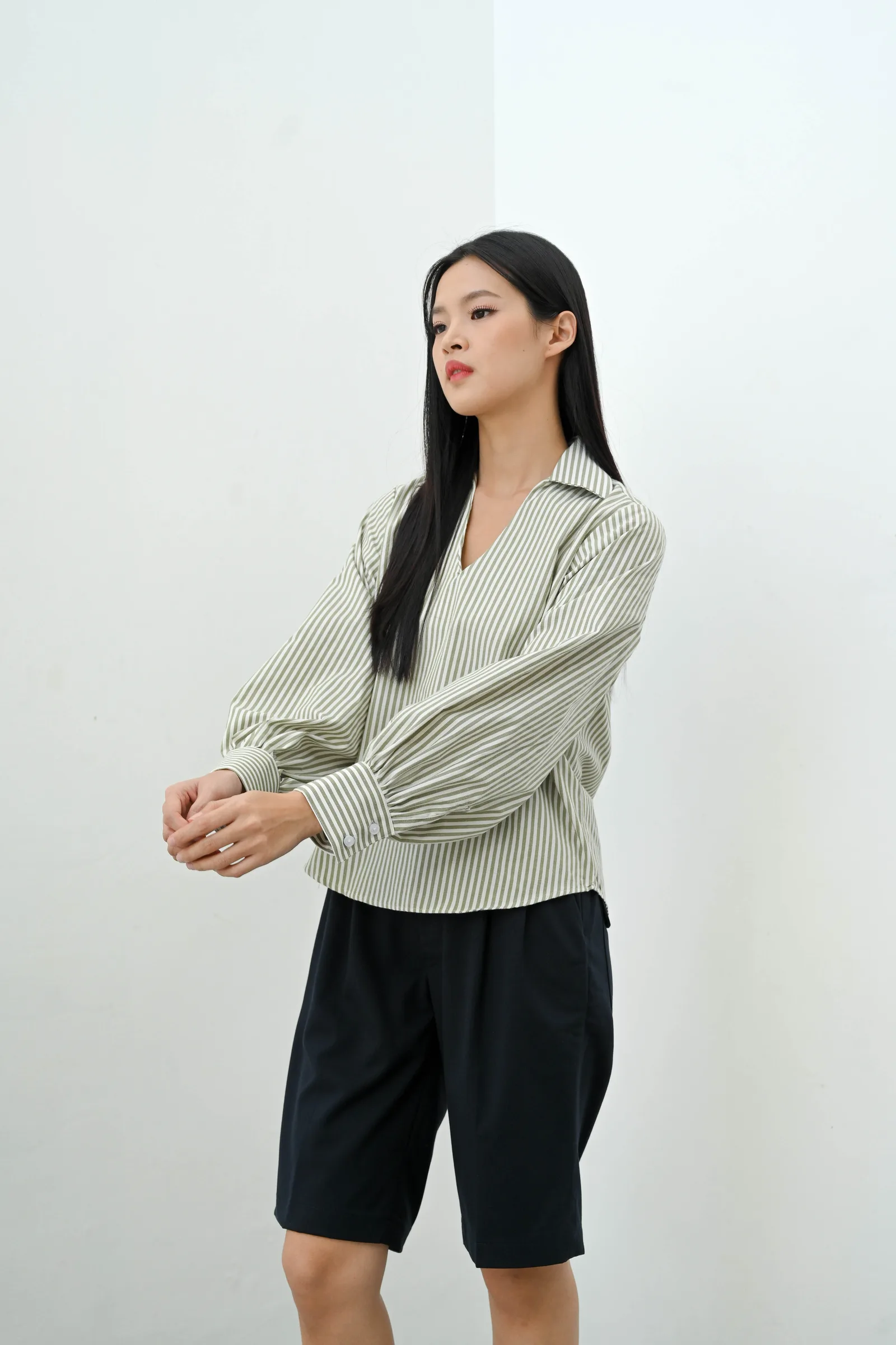 Green Orchard Poplin Stripe Shirt, photo 2 of 6