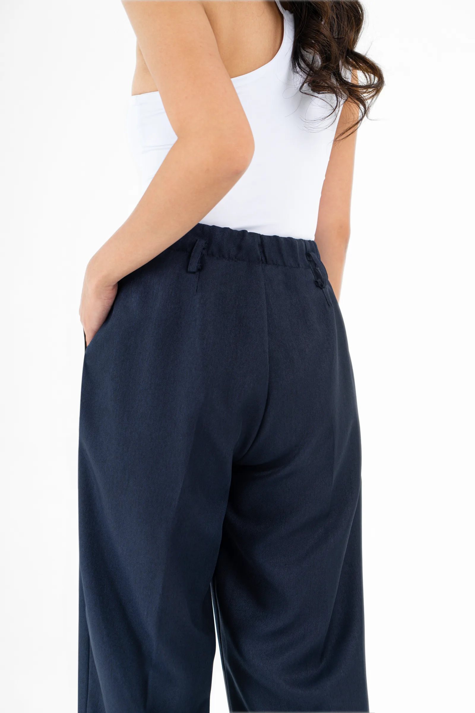 Navy Sally Women Solid Pant, photo 4 of 5