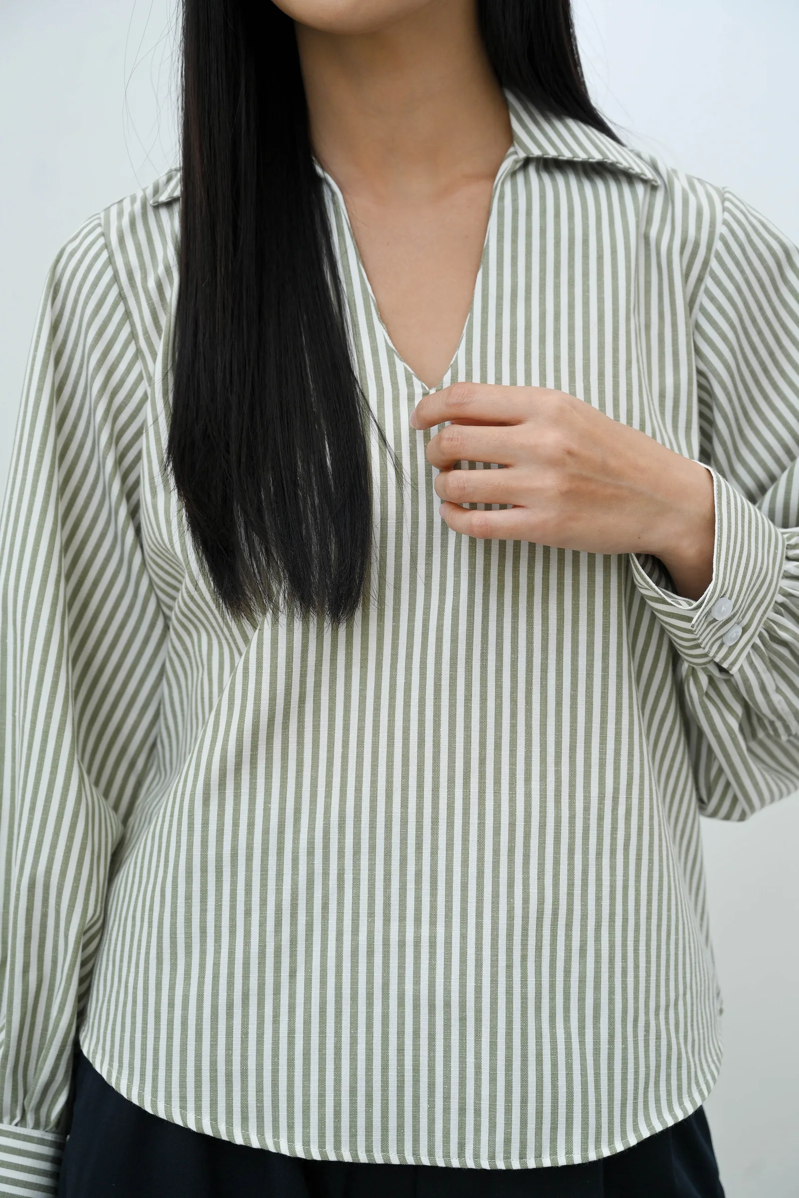 Green Orchard Poplin Stripe Shirt, photo 5 of 6
