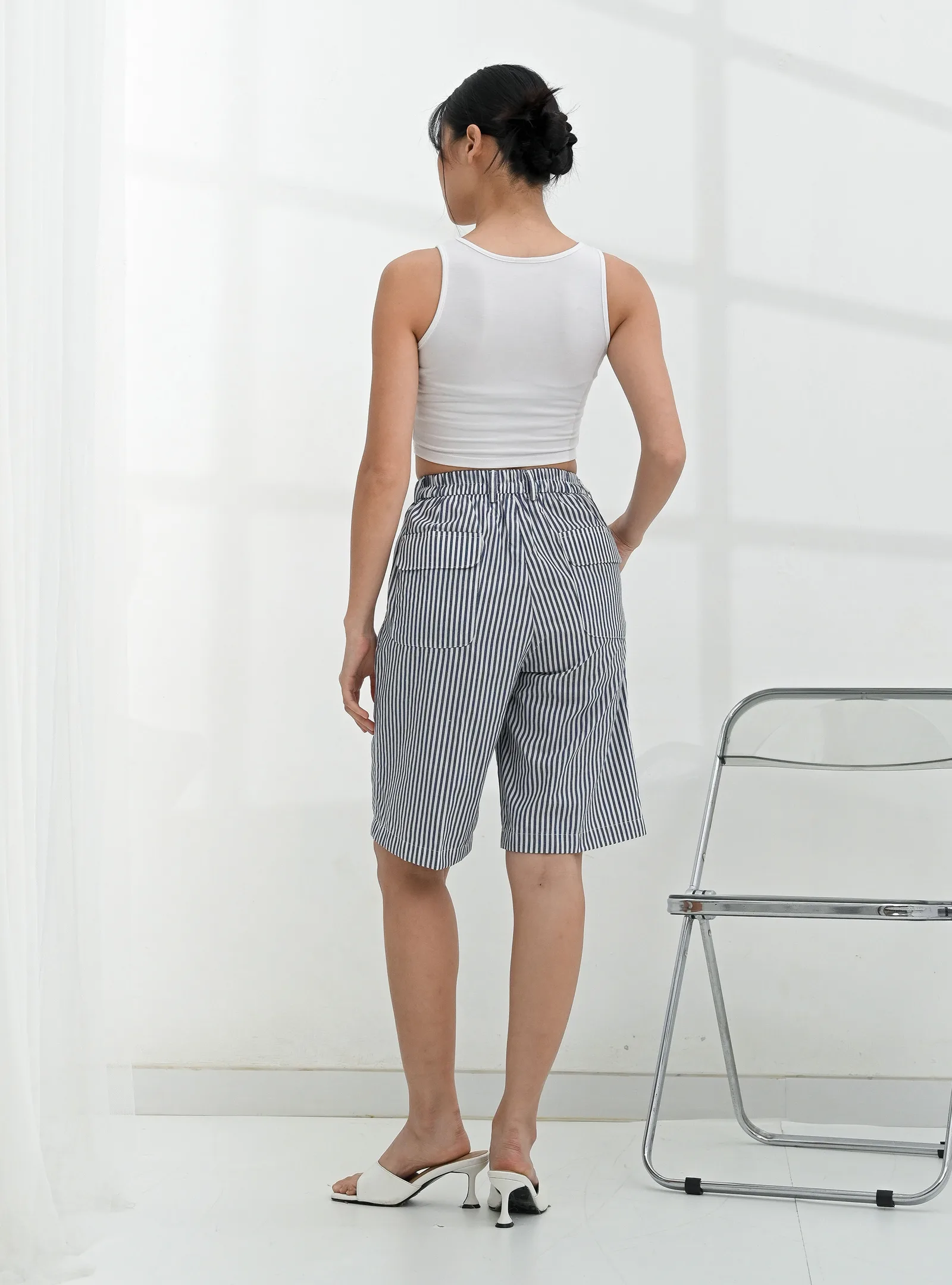 Navy Short Lily Stripe Pant, photo 3 of 6