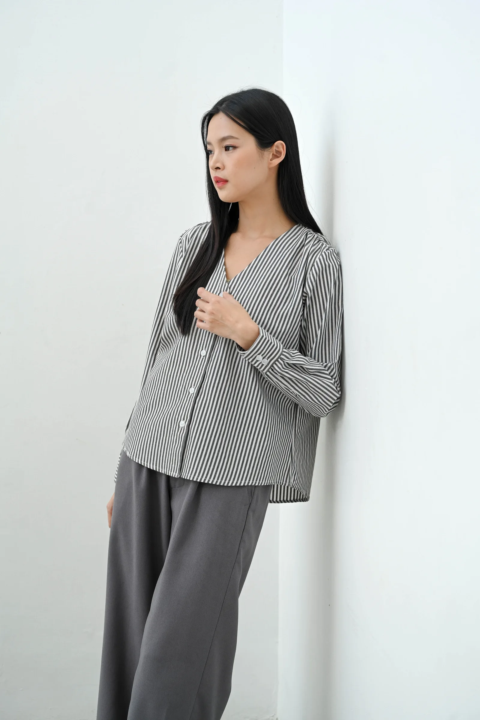 Black Kiya Stripe Shirt, photo 2 of 6