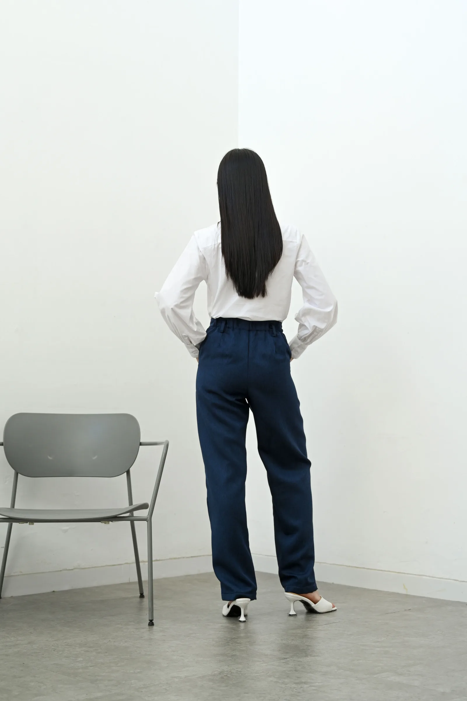 Navy Naomi Solid Pant, photo 3 of 6