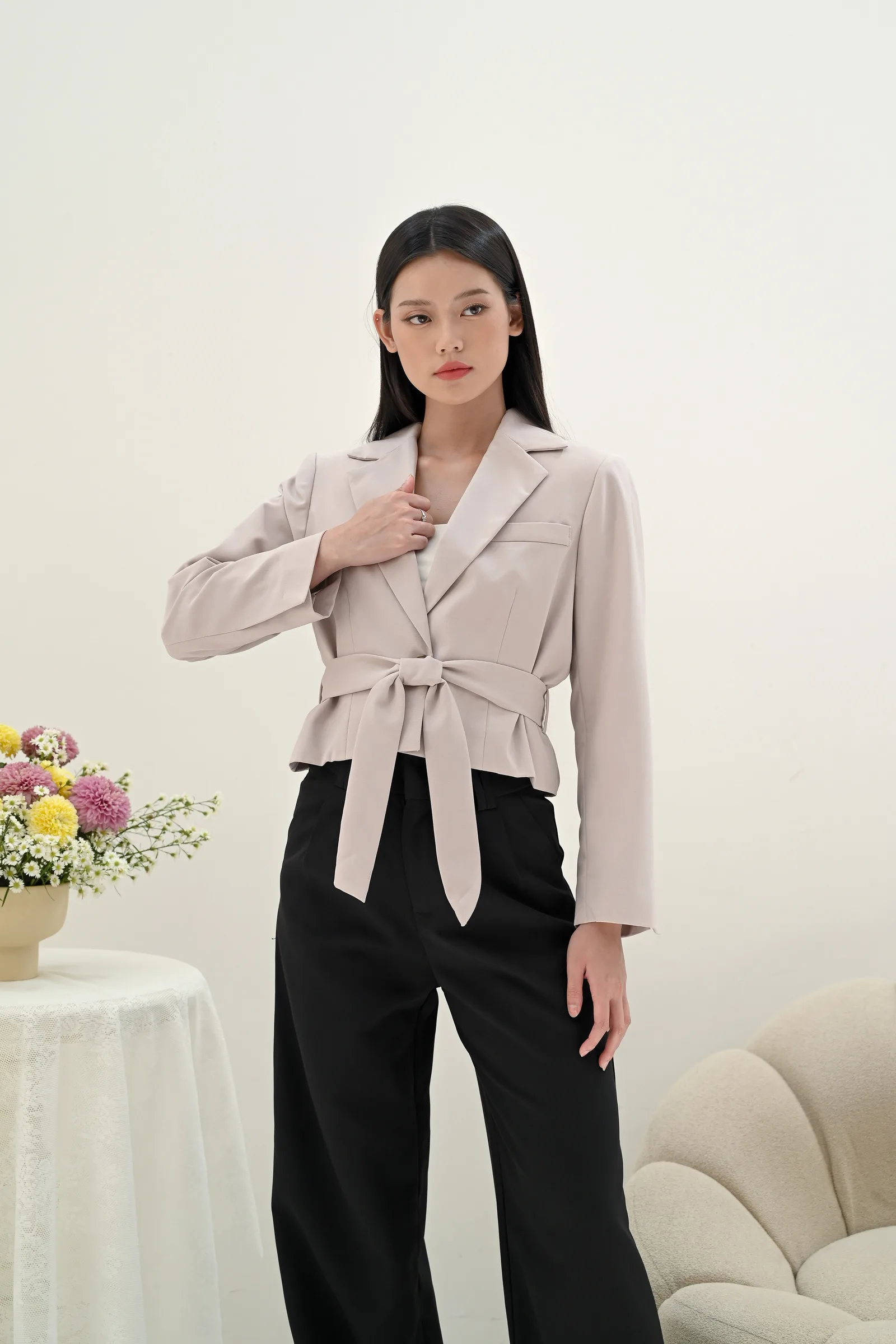 Cream Charlotte Blazer, photo 2 of 5
