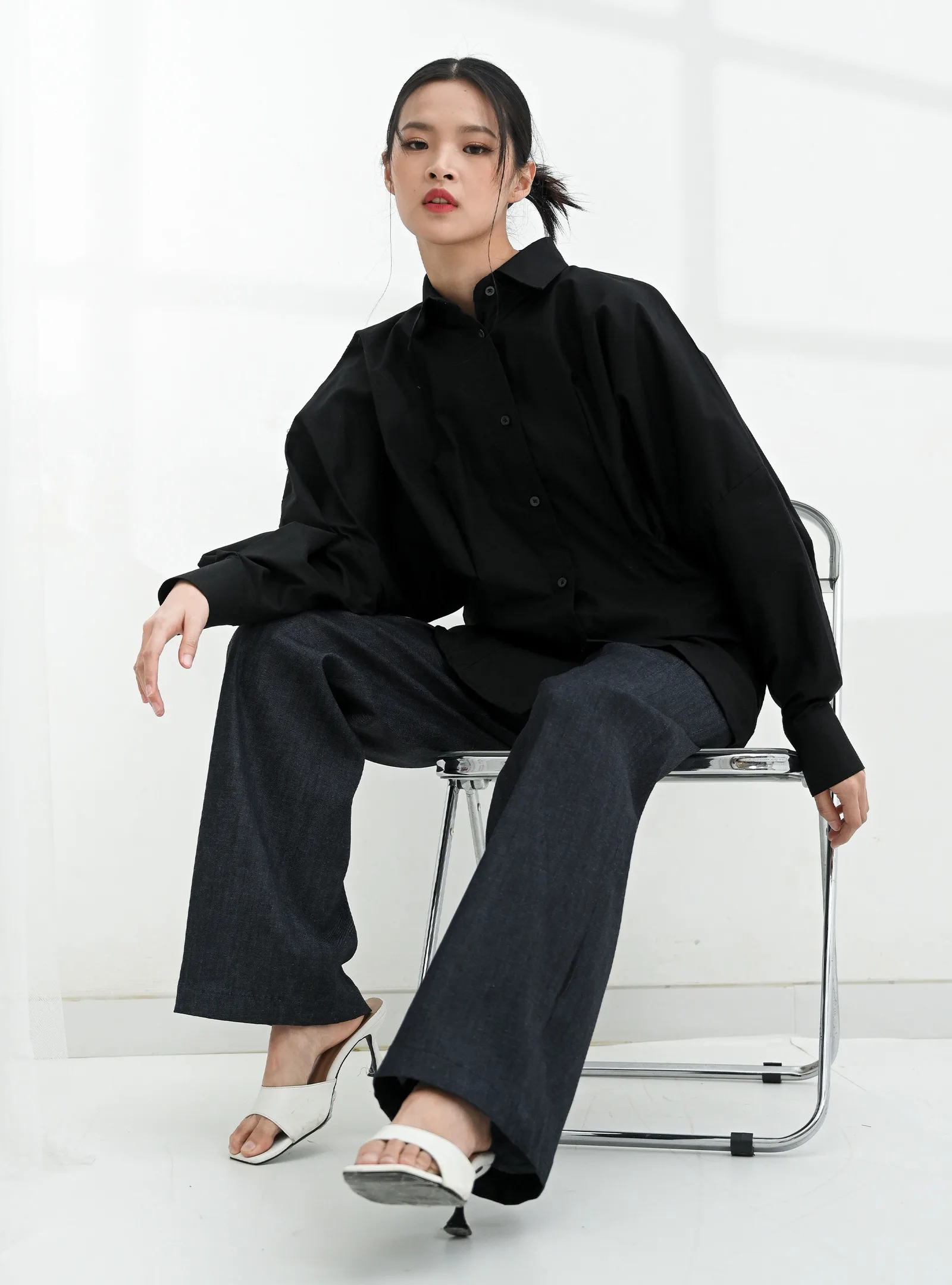 Black Amelia Oxford Shirt, photo 3 of 6