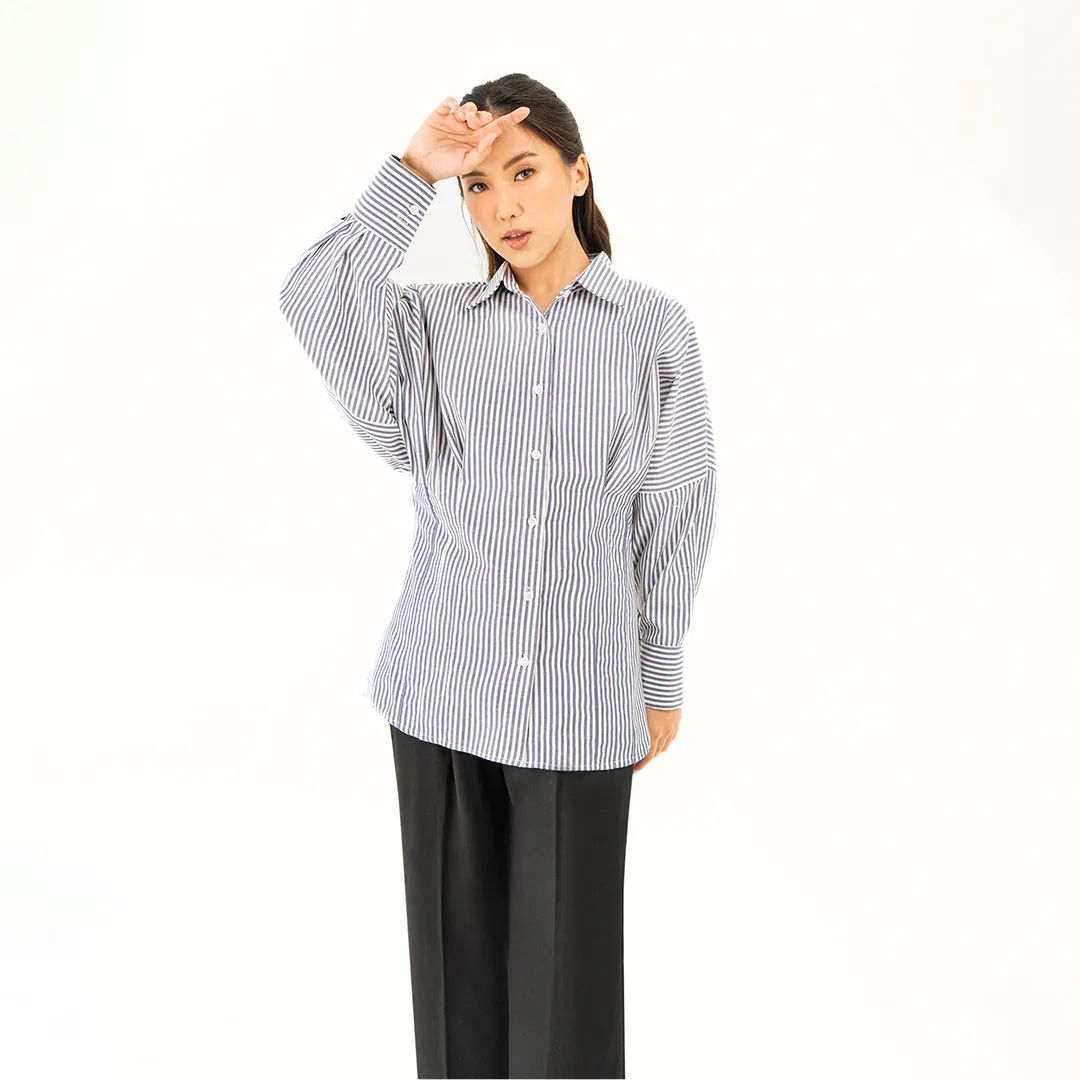 Grey Amelia Poplin Stripe Shirt, photo 3 of 4